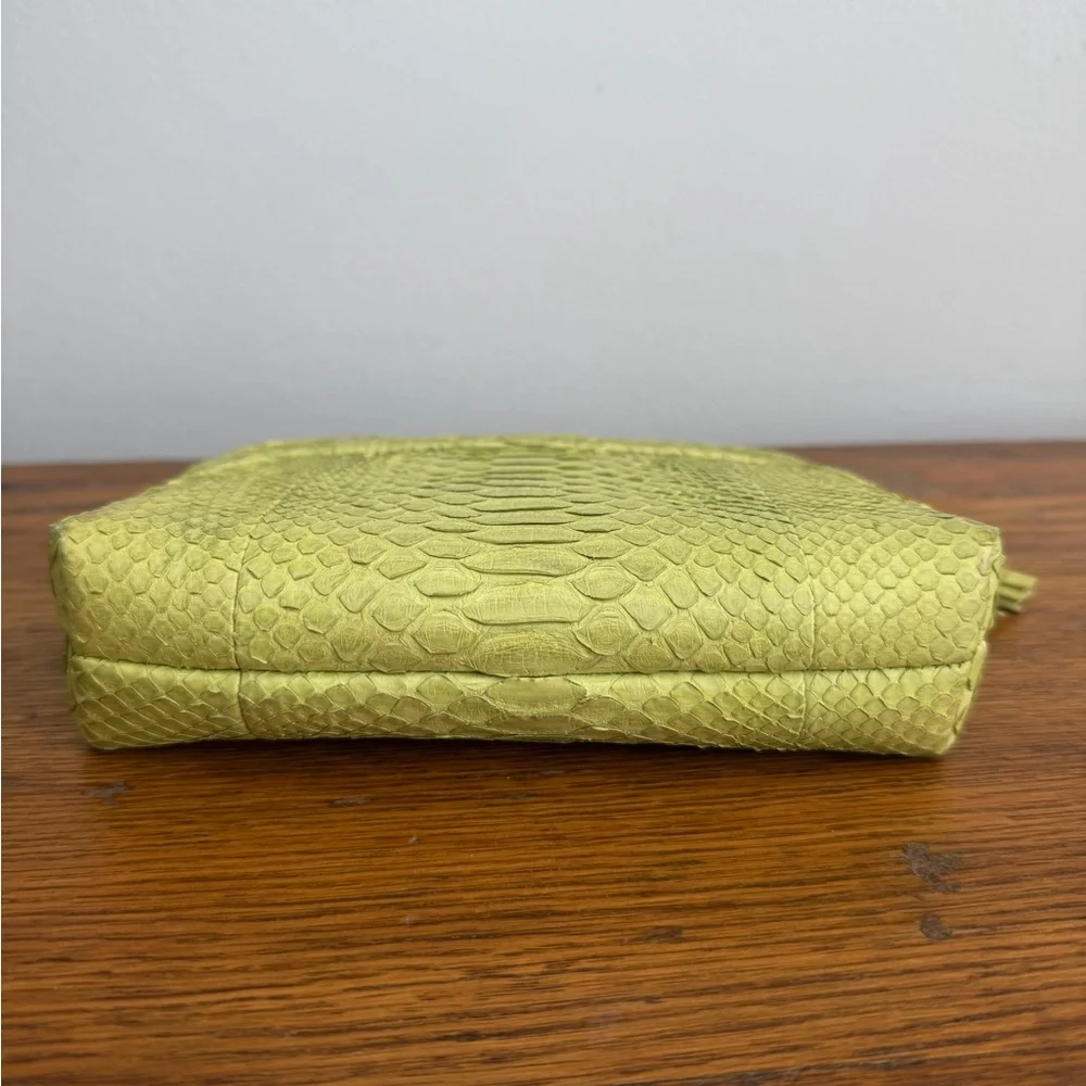 Presmer Green Python Leather Bag Pouch.